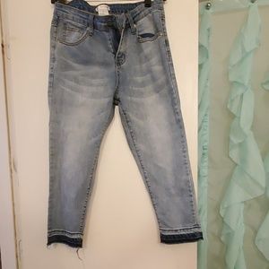 Denim cropped pants